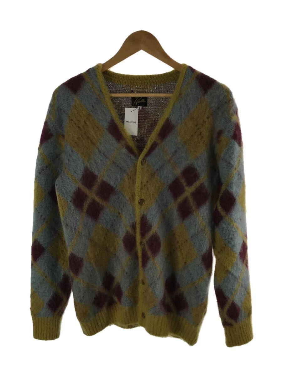 Needles Mohair Cardigan Argyle Sweater yellow S