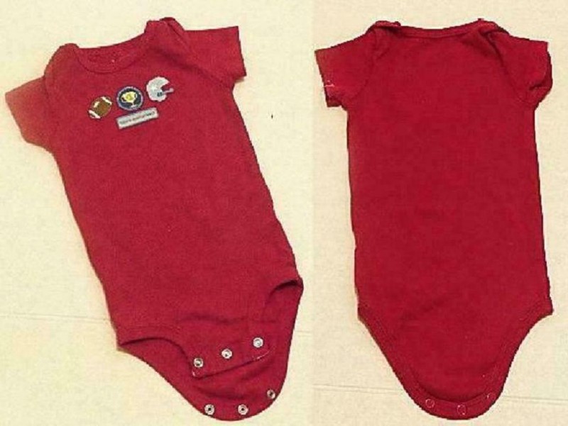 1-Piece Baby Outfit Carter's Child of Mine Size 3-6 Mo Red Future Quarterback