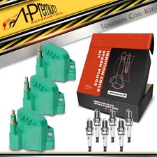 A-Premium 3x Ignition Coil & IRIDIUM Spark Plug Kits for Chevy Cadillac Buick