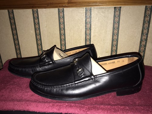 ALLEN EDMONDS LUCCA BLACK LEATHER HORSE BIT LOAFERS SIZE 11 D MADE IN ITALY