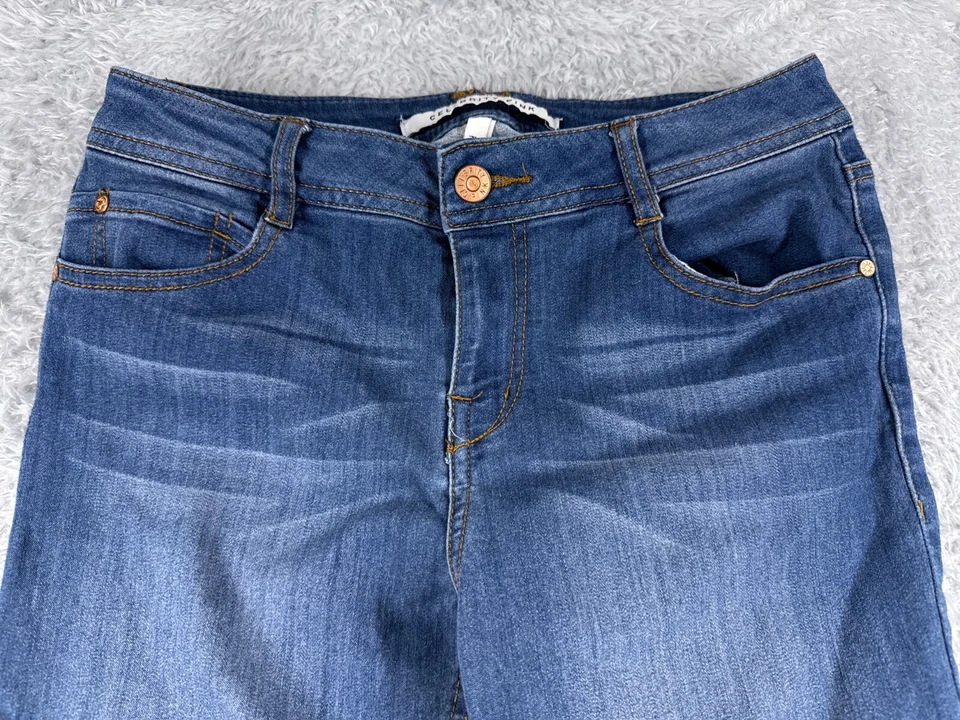 Pantalones de mezclilla Celebrity rosa para mujer 25 azules corte bootcut tiro bajo algodón 25x30 Foto 4 de 4