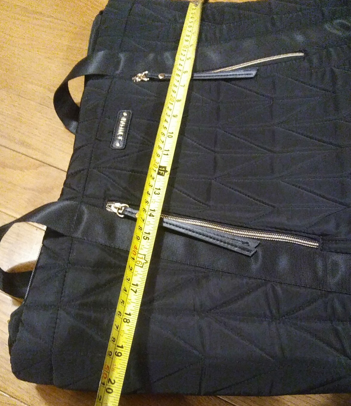 Excellent JOAN & DAVID QUILTED BLACK NYLON TRAVEL TOTE BAG AUTHENTIC