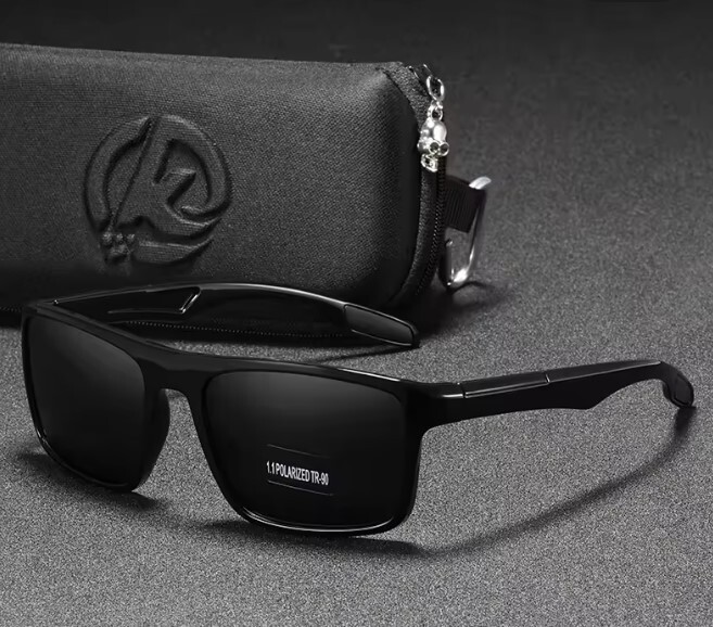KDEAM Rectangular Ultra Light TR90 Sunglasses Men Polarized TAC 1.1mm Thickness