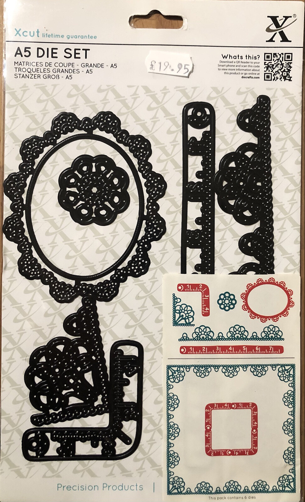 Docraft Xcut A5 Die Set 'Trim Borders' 6 Pcs Craft Dies Set