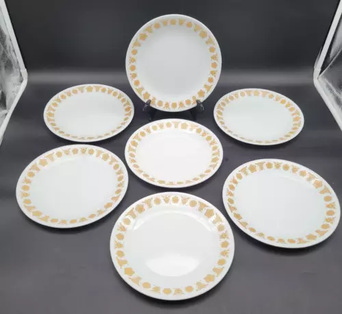 Corelle Corning Butterfly Gold 8 1/2" Luncheon / Salad Plates Set of 7