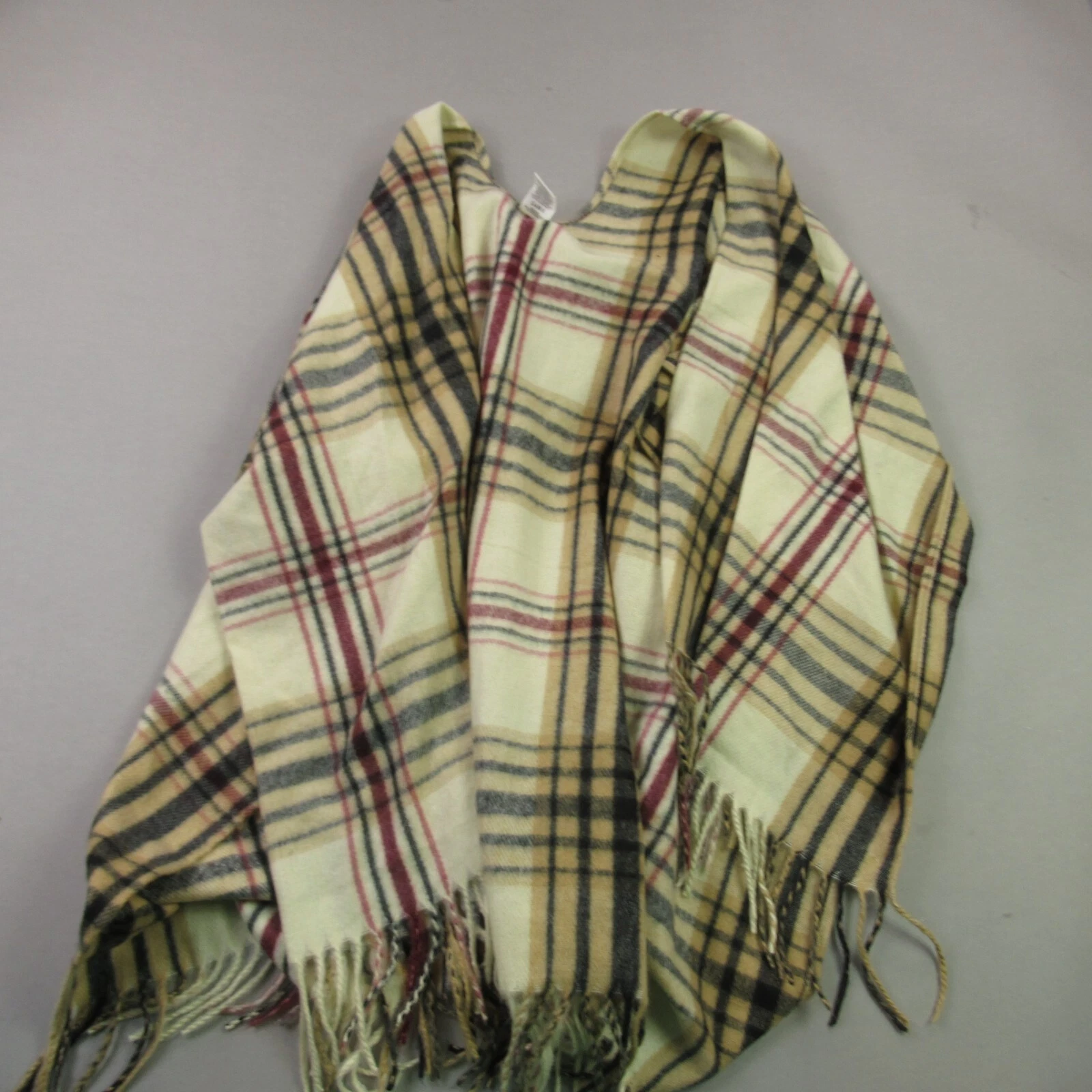 Woolrich Poncho Womens One Size Pullover Plaid Lightweight Open Front Shawl Cape