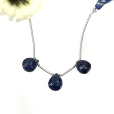 31.05cts Natural Blue Sapphire Faceted Tear Drops Loose Beads 12.5mm