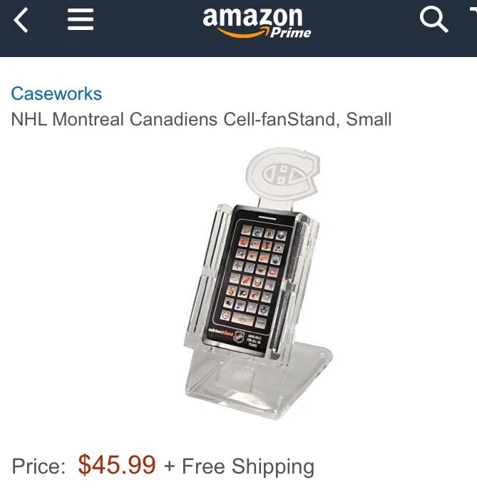 *NUEVO SOPORTE DE VENTILADOR NHL Montreal Canadiens para teléfonos celulares iPods tamaño pequeño Foto 4 de 4