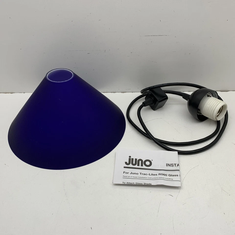 Lámpara colgante Juno Lighting R560 CBLT pantalla azul cobalto base E26 Foto 3 de 4