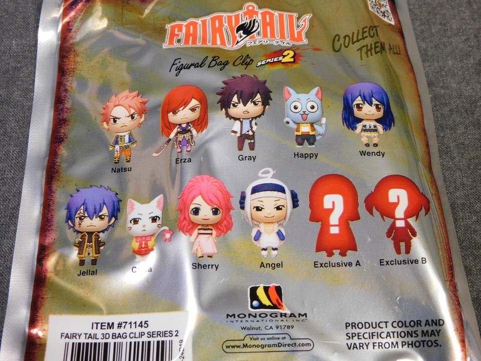Fairy Tail NEW * Carla Cat Clip * Blind Bag Series 2 Key Chain Monogram