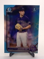 2022 Bowman Draft Chrome Sky Light Blue Jackson Cox RC Colorado Rockies #BDC-174