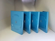 FOUR NEW Genuine Original Nintendo Wii U Blue Empty Replacement Video Game Case