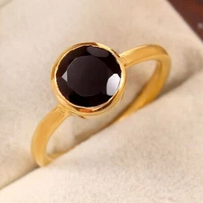 Natural Black Onyx Ring, Statement Ring, Dainty Handmade Ring