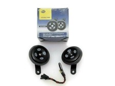 Strong Tone Horn Set Pair Genuine Hella 12v Black Agro Tractor Long Life