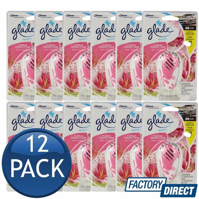 12 x GLADE CAR AIR FRESHENER FLORAL PERFECTION VEHICLE