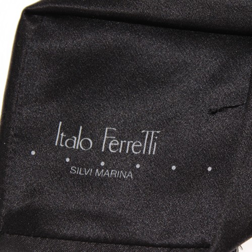 Italo Ferretti NWT Sequin Neck Tie in Solid Black 100% Silk Made in Italy - Bild 9 von 10