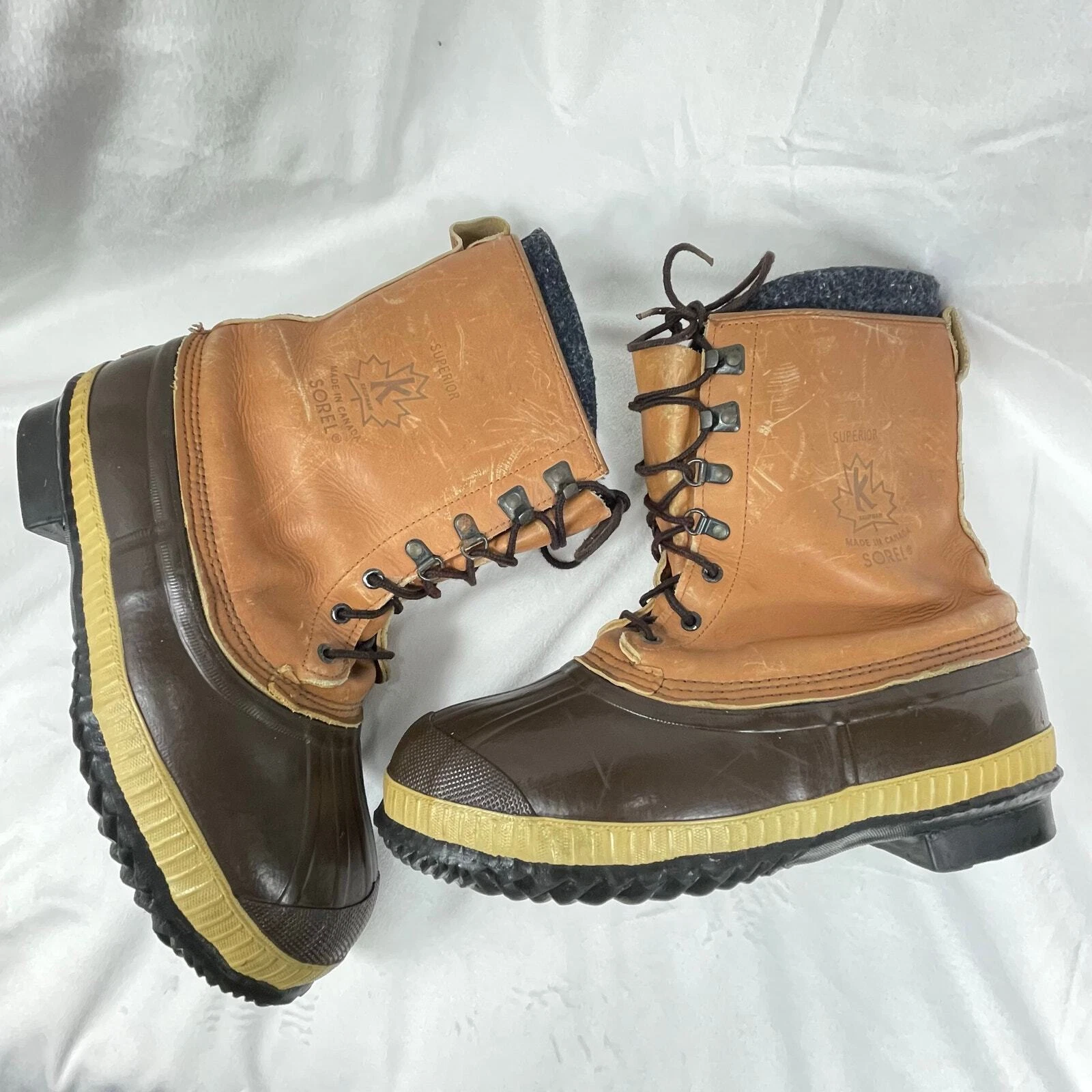 SOREL Kaufman Lace Up Wool Lined Insulated Hiking Snow Duck Boots Mens Sz 10