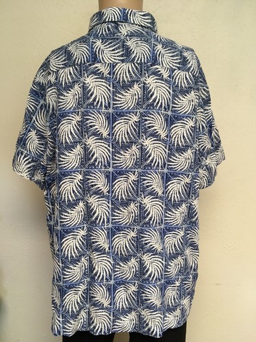 2018 NAT NAST SILK BLEND HAWAIIAN SHIRT Blue White ALL OVER PRINT XXL Aloha - Picture 4 of 12
