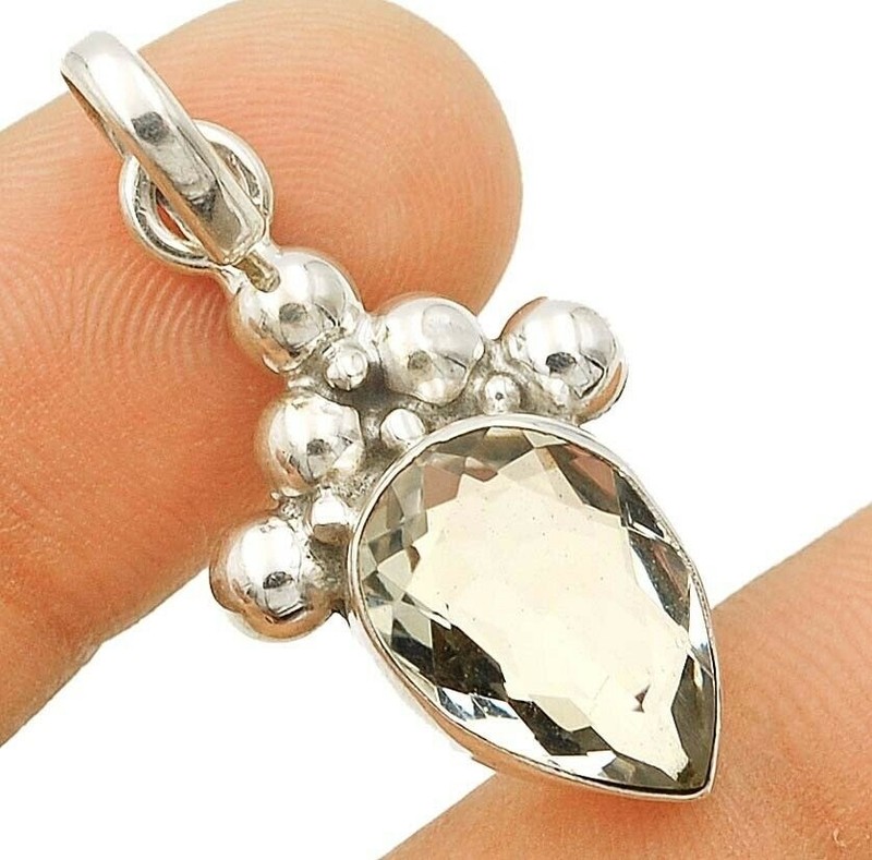 3CT Natural White Topaz 925 Solid Sterling Silver Pendant Jewelry @21-4
