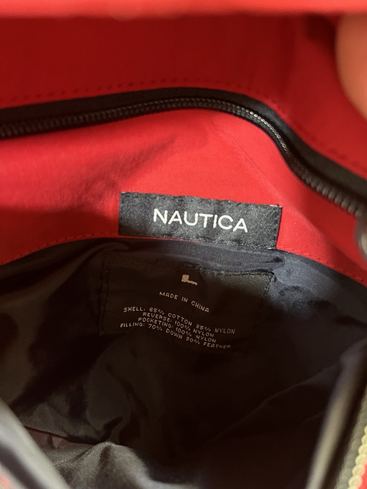 Vintage NAUTICA Puffer Jacket Duck Down Reversible Mens L Coat 90s Y2K Bubble image 8