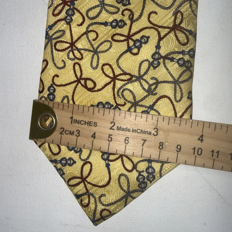 Corbata de seda clásica dinero antiguo diseñador preppy náutico Fabris Venezia hecha en Italia Foto 3 de 4