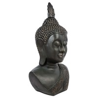 Buddha Kopf Statue Skulptur Dekofigur Schwarz 113 Cm Feng Shui Aus Sandstein