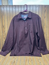 Vintage Quicksilver Men's Large L Long Sleeve Button Up Red Black Shirt Camp Y2K