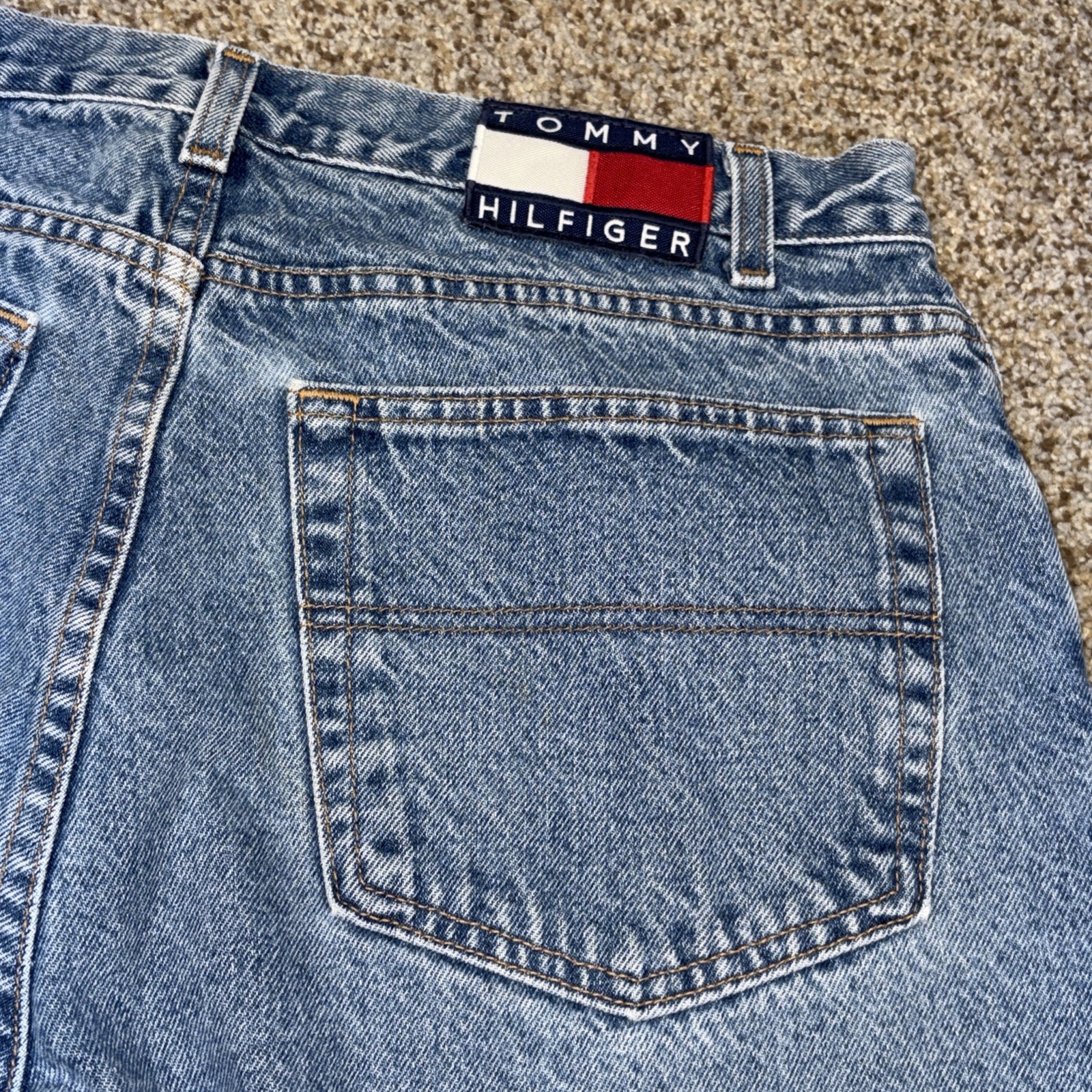Vtg y2k Tommy Hilfiger Freedom Jeans Logo Relaxed Fit Mens 36x32 Fits 32 X 32 - View 15