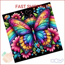 Diamond Art Kits for Adults,Rainbow Butterfly Diamond Paintings Kits for Beginne