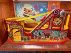 EARLY Vintage J. Chein Tin Litho Wind Up Roller Coaster (WORKS - VIDEO) 1950s