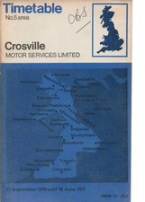 CROSVILLE BUS TIMETABLE BOOK AREA 5 DATED SEP 1970