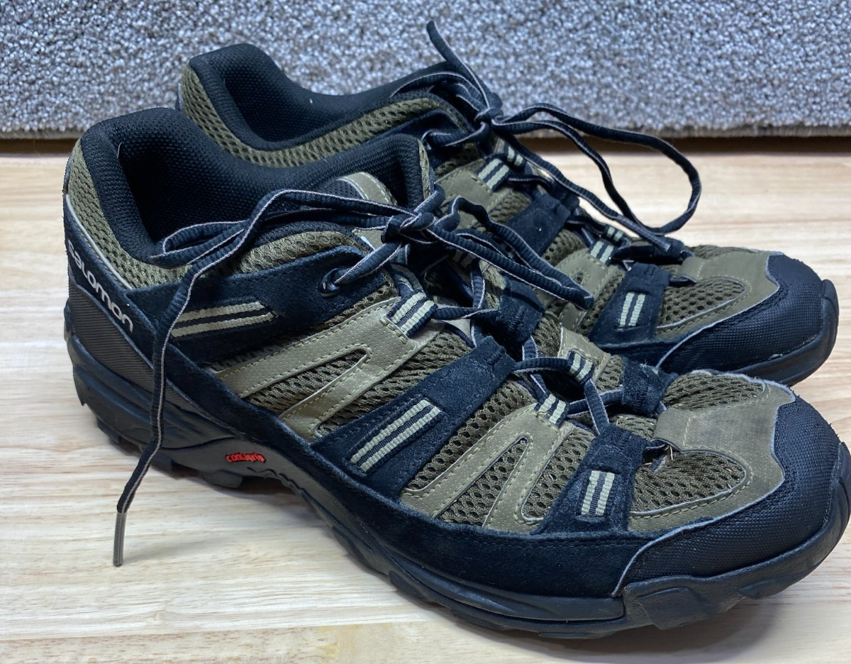 Scarpe Salomon Uomo 11 Escursionismo Trail 159817 Nero Verde Contagrip