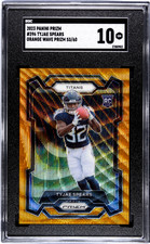 Tyjae Spears 2023 Panini Prizm Orange Wave SN #396 #/60 SGC 10