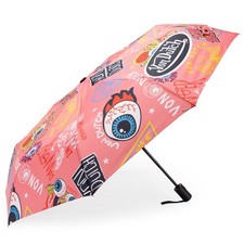 Von Dutch Pink Jax Compact Automatic Umbrella, Strong  Portable