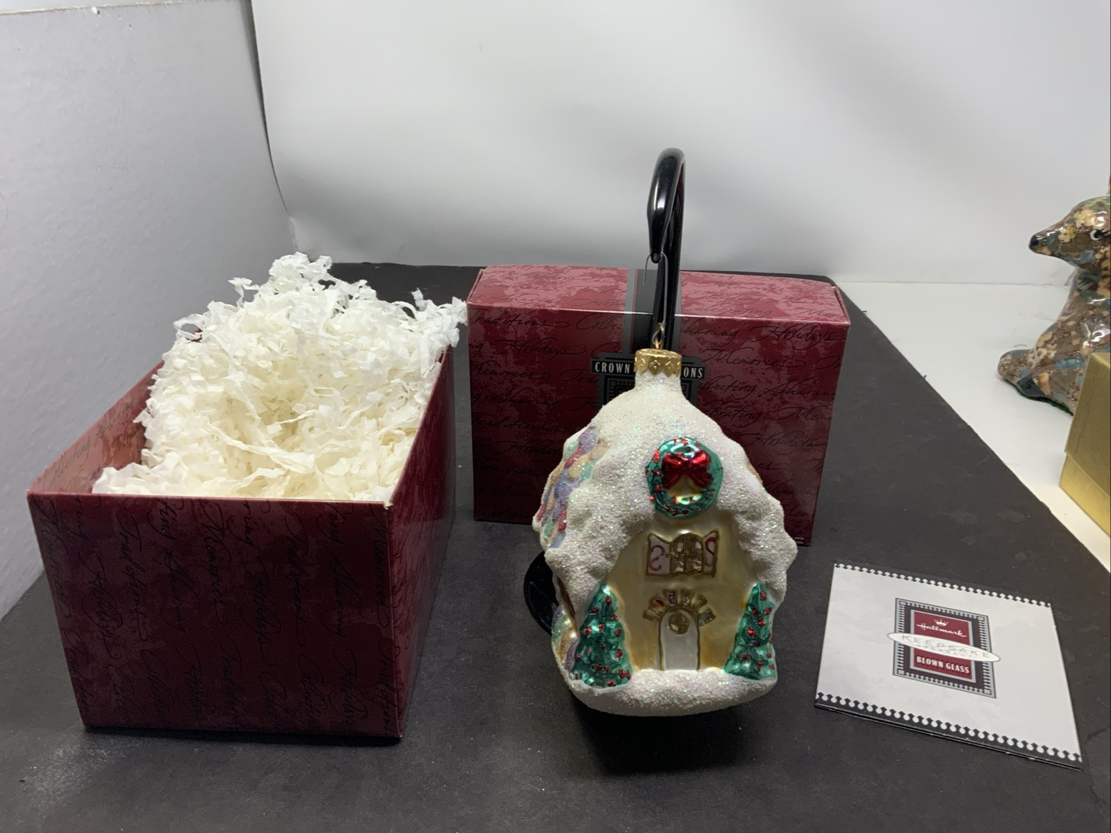 Hallmark Keepsake Crown Reflections Blown Glass Sugarplum Cottage 1998