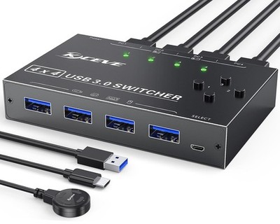 USB 3.0 Switch 4 PC,MLEEDA USB Switch 4 In 4 Out,USB KVM Umschalter für