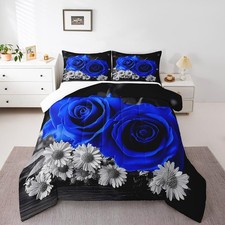 Rose Flowers Bedding Set Kids Botanical Rose Floral Comforter Set Boys Girls ...