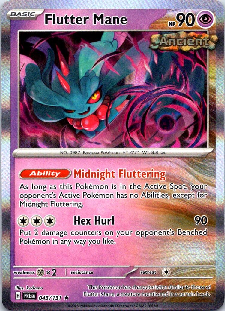 Flutter Mane 043/131 Holo Rare Prismatic Evolutions Pokemon Holo NM