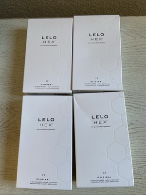 4 Packs LELO HEX Re-Engineered Latex Condom/Unique Hexagonal Structure Exp 05/29