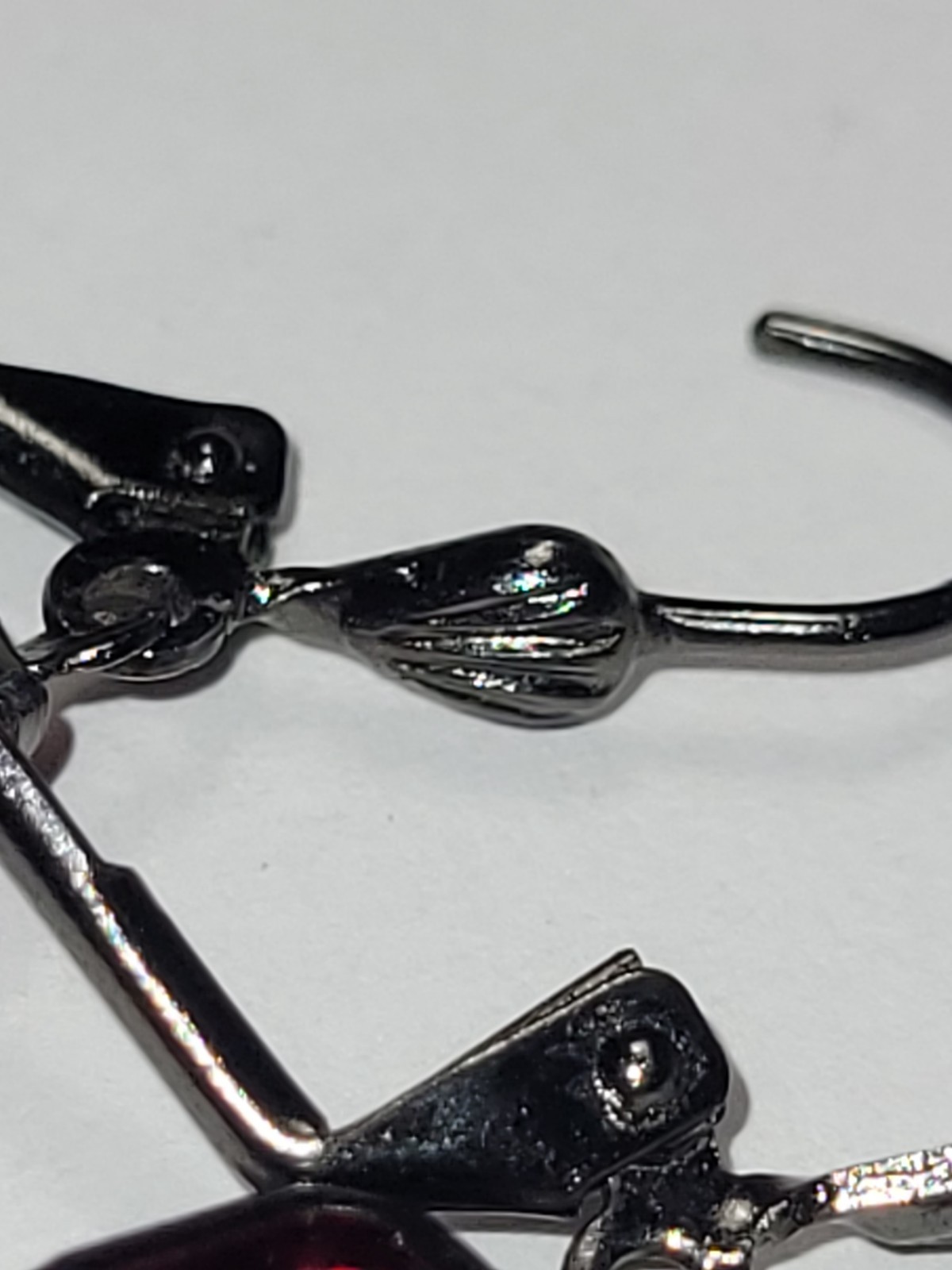 Vintage Style Ruby Red Rectangle Crystal Dangle F… - image 15