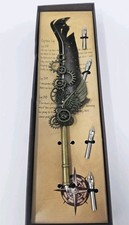 Steampunk Feather Dip Pen Calligraphy Set Quill Pen 5 Nibs Boxed No Ink Open Box