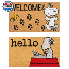 Gertmenian Peanuts Snoopy Coir Doormat - 2x3 Welcome Mat 2-Pack , Ideal for Hig