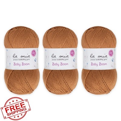 3 Skein La Mia Baby Boom, 100% Antipilling Acrylic Yarn for Knitting and Croc...