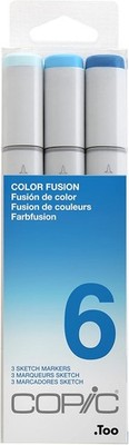 COPIC Sketch Marker Set ''Color Fusion 6'', 3 Farben, professionellee