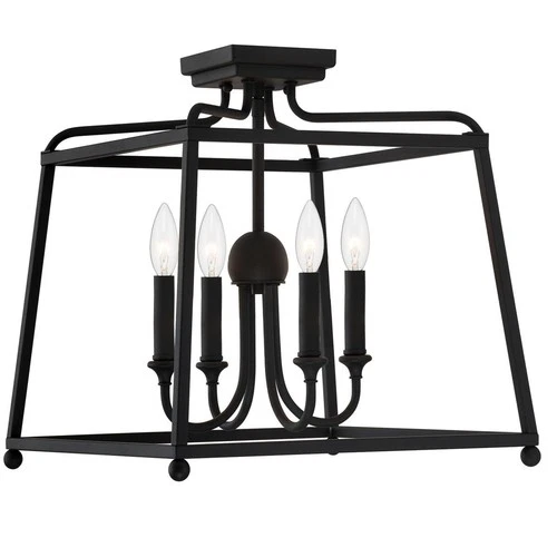 Crystorama 2243-BF Sylvan 4 Light 16 inch Black Forged Semi Flush Ceiling Light - Picture 6 of 6