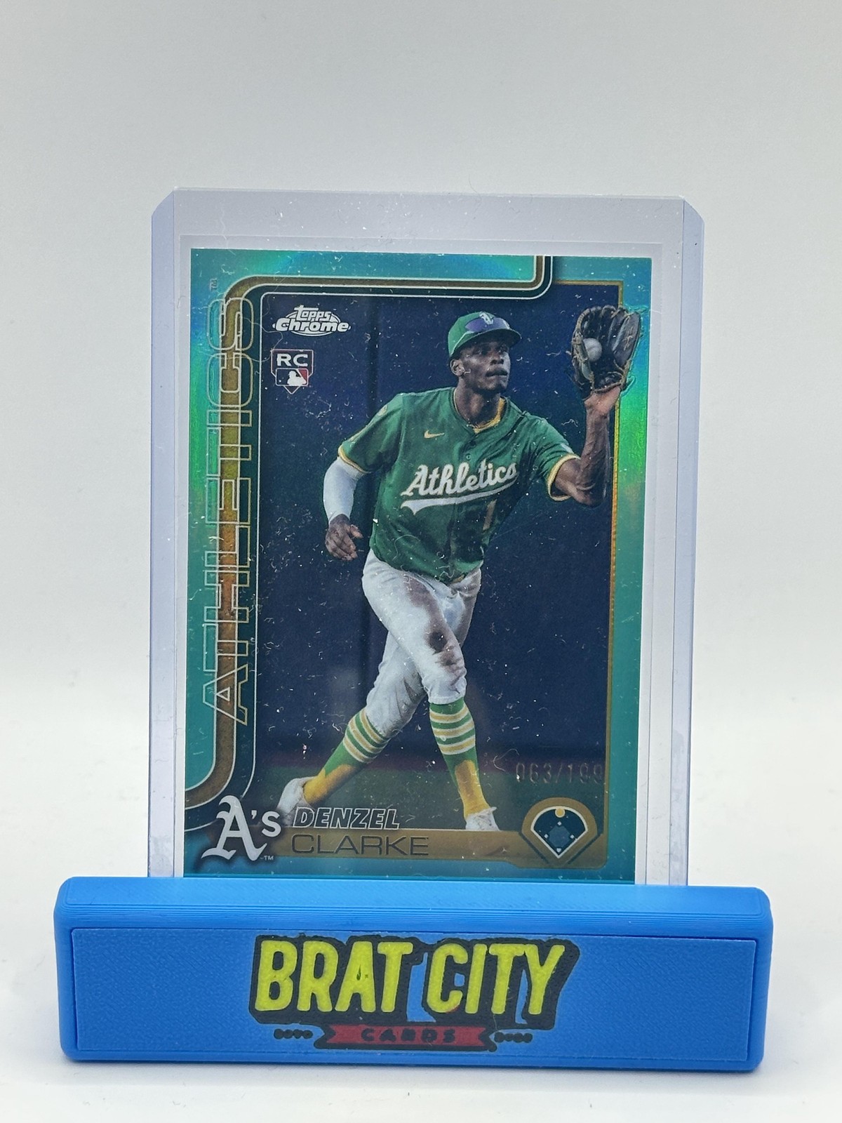 2025 Topps Chrome Update #USC15 Denzel Clarke Aqua Refractors #/199