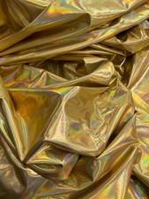 Finley GOLD IRIDESCENT 4-Way Stretch Metallic Foil Fabric by the Yard - 10013