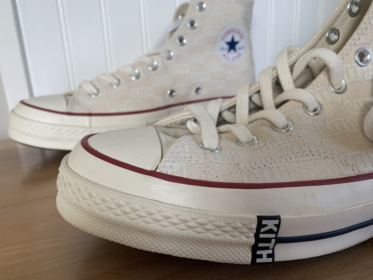Kith x Converse Chuck 70 Hi Sneakers Mens Size 10.5 Cream Chuck