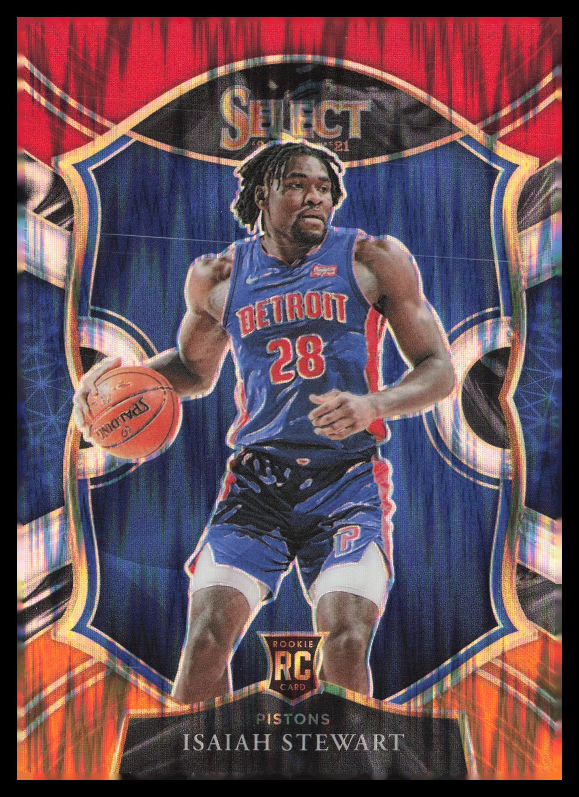 2020-21 Panini Select #76 Isaiah Stewart Red White Orange Flash