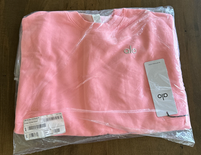 aloクルーネック・バブルガムピンク Alo Yoga Accolade Crew Neck Pullover Neon Bubblegum Pink Sz M